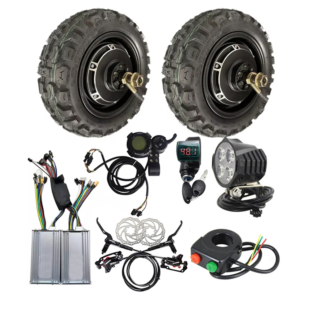 HH 90/55-6 10 11 Inch 48V 60V 72V1500WBrushless Disc Brake Electric DIY Dual Scooter Hub Motor Conversion Kit