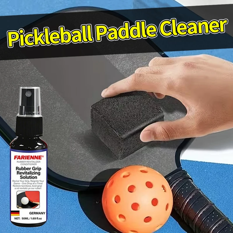 

Farienne 60ml Table Tennis Pickleball Paddle Rubber Cleaner Spray Revitalizing Solution Restore Tackiness With Cleaning Sponge