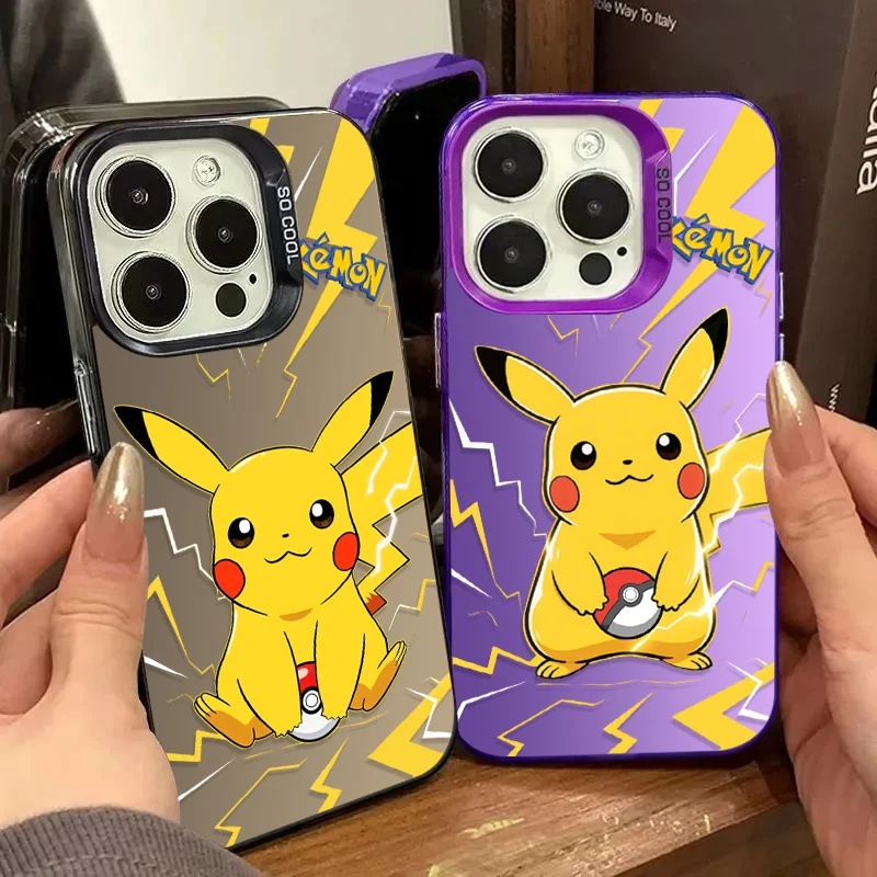 Phone Case for Samsung Galaxy A37 A57 A17 A16 A35 A55 A25 A15 A56 A54 A36 A34 A24 A26 4G 5G P-Pokemon Kawaii Pikachu Ball Cover