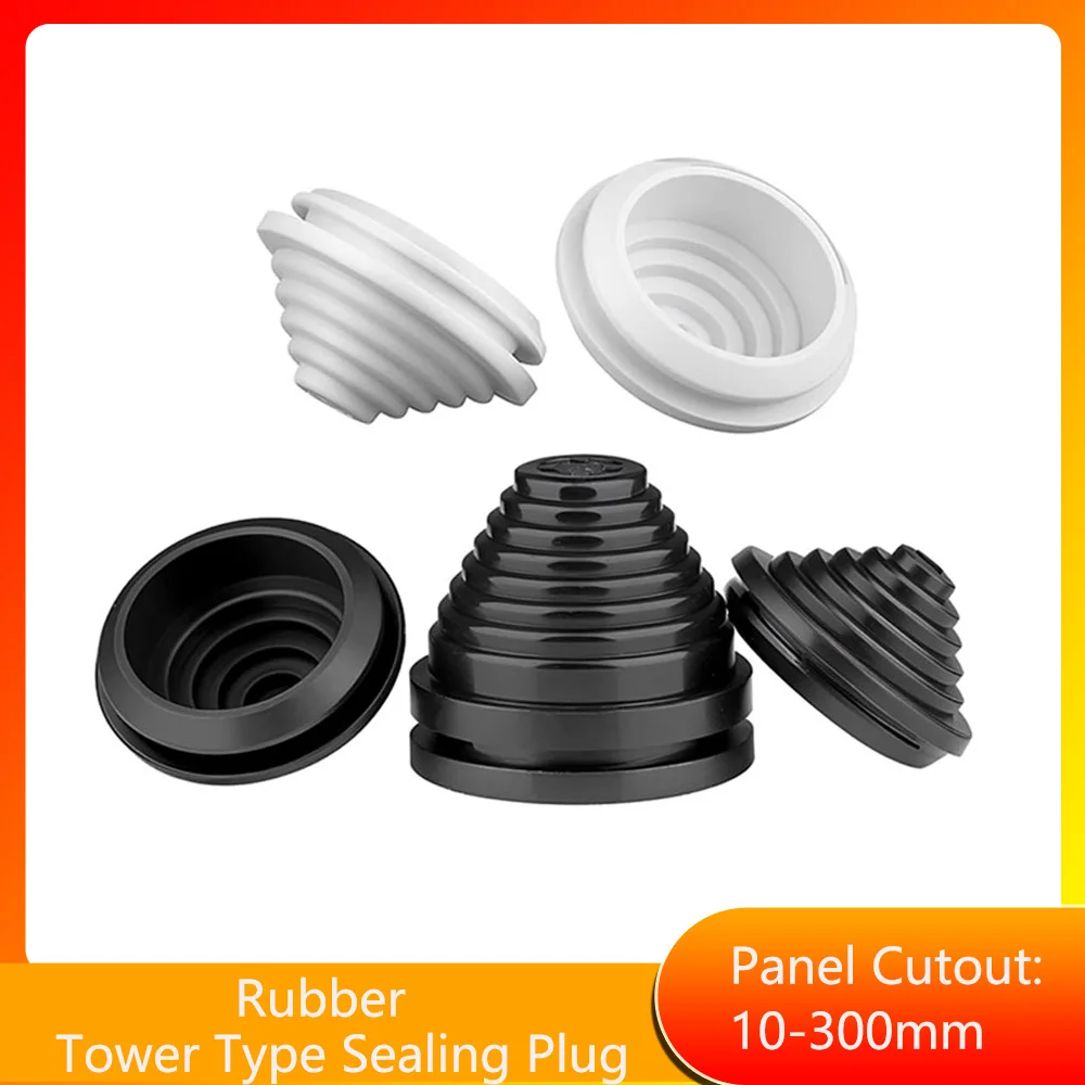 Tower Type Rubber Sealing Ring Protection Plug Cover Seal Stopper Cap Round Gasket Cable Hole Protector Electric Wire Pass Rings