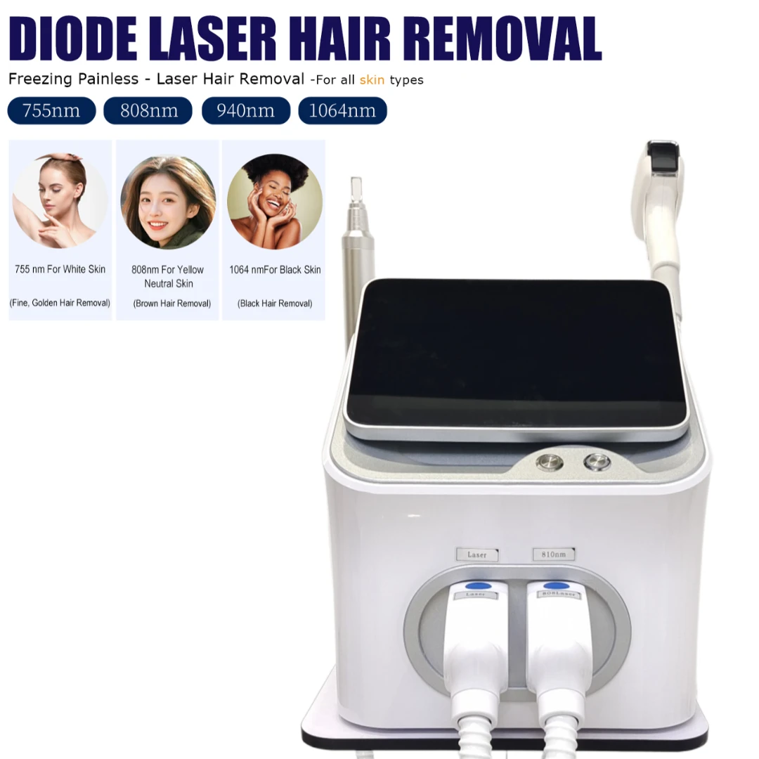 4000 واط ليزر ديود احترافي 2 في 1 لإزالة الشعر وليزر بيكو ثانية جهاز محمول وغير مؤلم مناسب لجميع أنواع البشرة CE