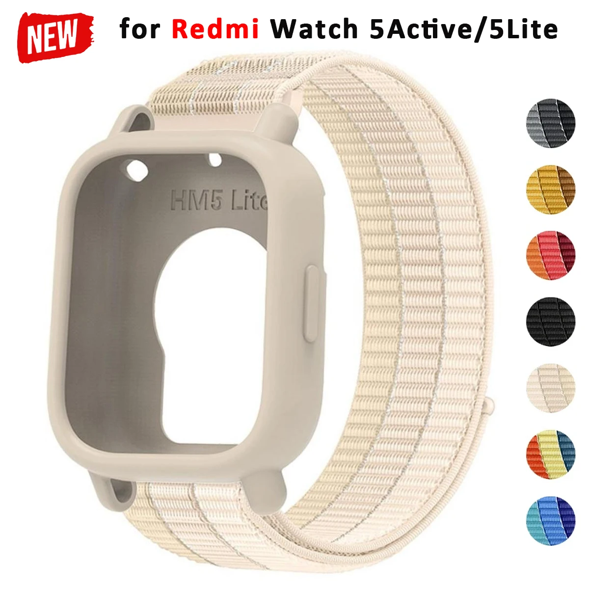Silikonhülle + Armband für Redmi Watch 5 Active 5Lite, 22 mm, atmungsaktives Correa-Armband für Redmi Watch 5 Active/Lite Cover Bumper