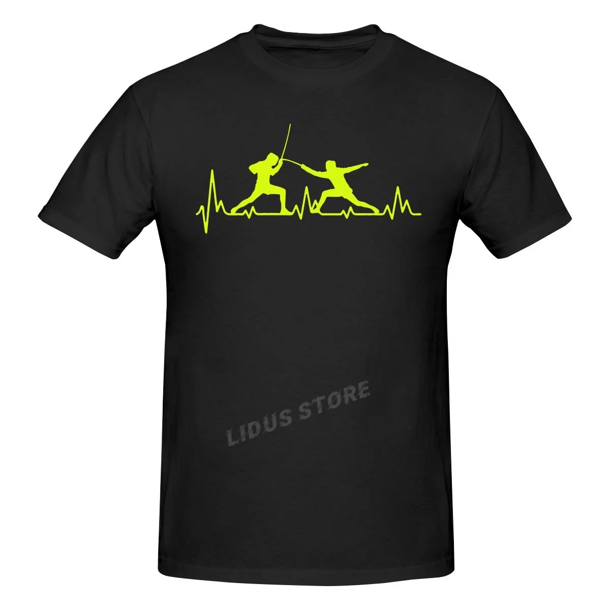 

Funny HeartBeat Fencing T Shirts Graphic Cotton Streetwear Short Sleeve Fencer Birthday Gifts Summer Style T-shirt Mens Clothing
