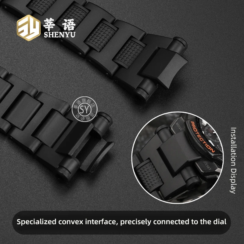 Para casio g-SHOCK série GA-1000/1100 GW-A1000/a1100/4000 modificação do relógio leve plástico aço pulseira de relógio esportivo