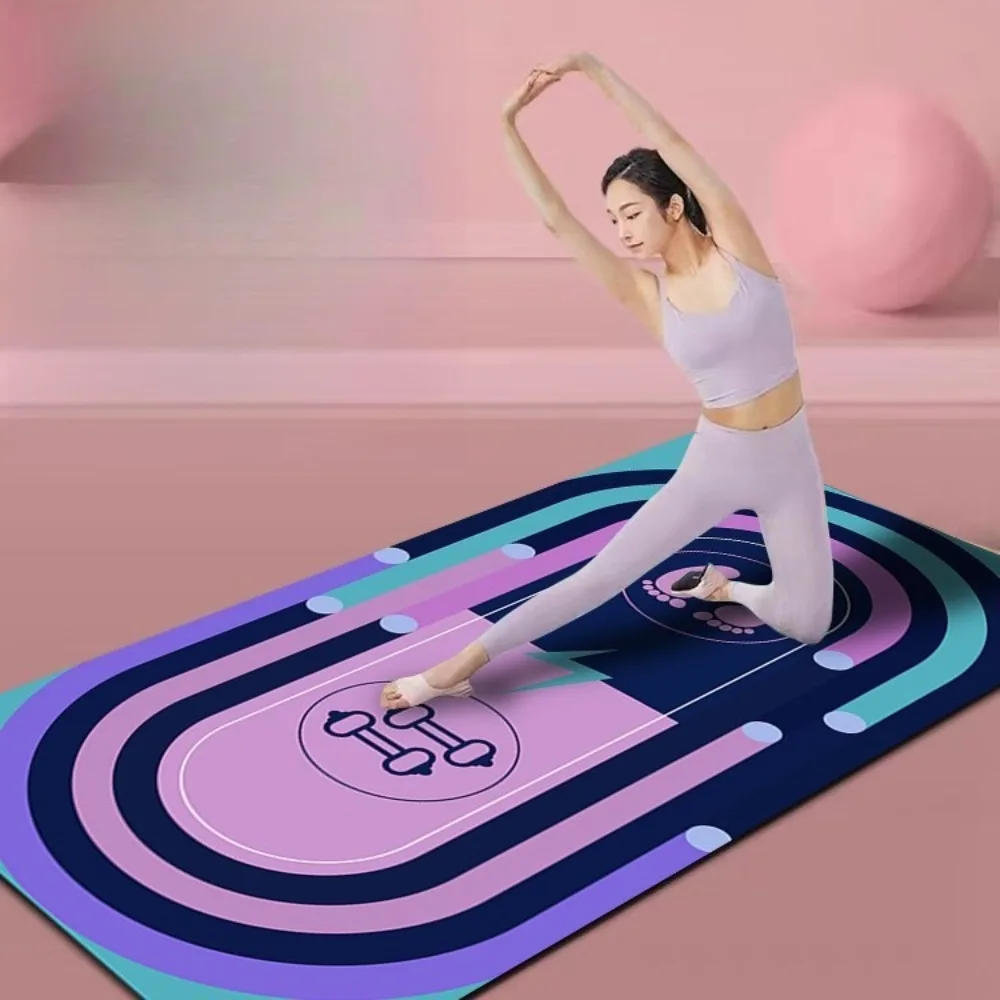 Yoga Carpet Mat Rug Double-Side Shock Absorbing Eco-friendly Colorful Ring Pattern Exercise Floor Mat for Home Decoration