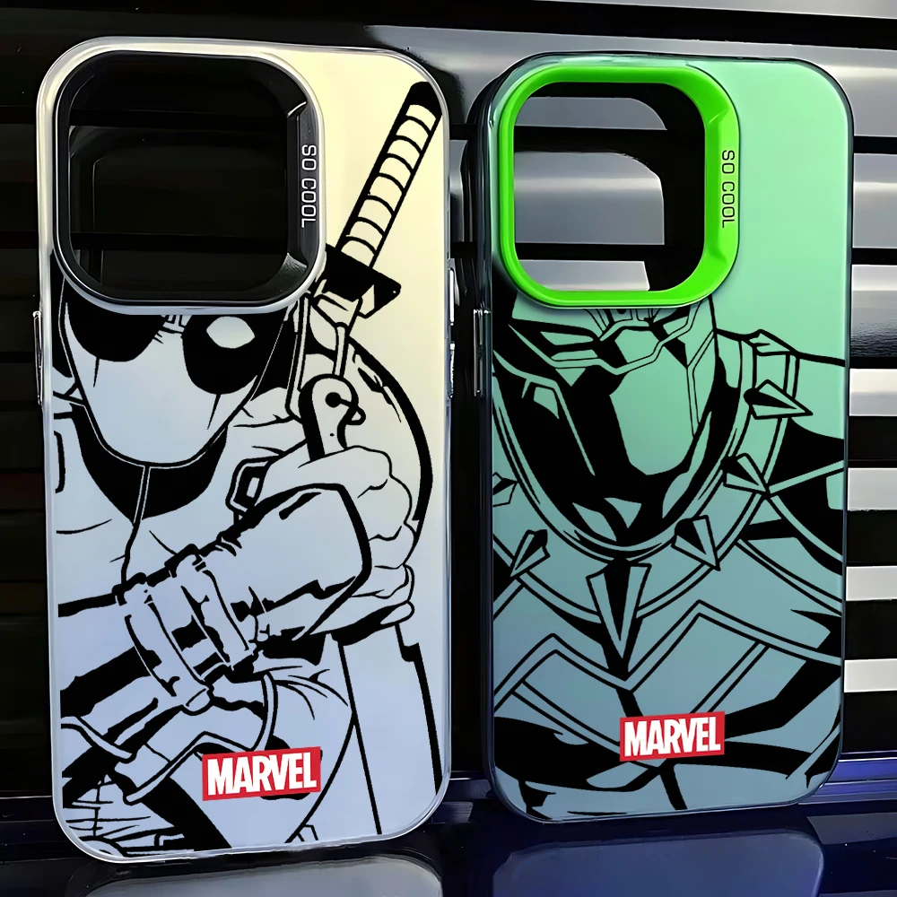 Marvel Batman Deadpool Phone Case For iPhone 15 14 13 12 11 Pro Max X XR XSMAX 8 7 Plus Candy Matte Shockproof Back Cover