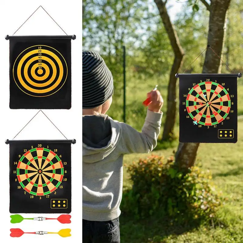 Çocuklar İçin Manyetik Dart Tahtası Oyuncak Parti Oyunları Çift Taraflı Dart Tahtası