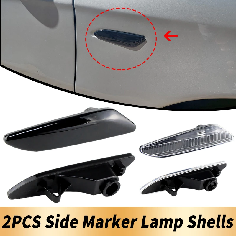 2PCS Only Shell No Bulbs Side Marker Light Covers For Alfa Romeo 147 00-10 156 97-05 For Lancia Ypsilon 11-20 Delta MK3 08-14