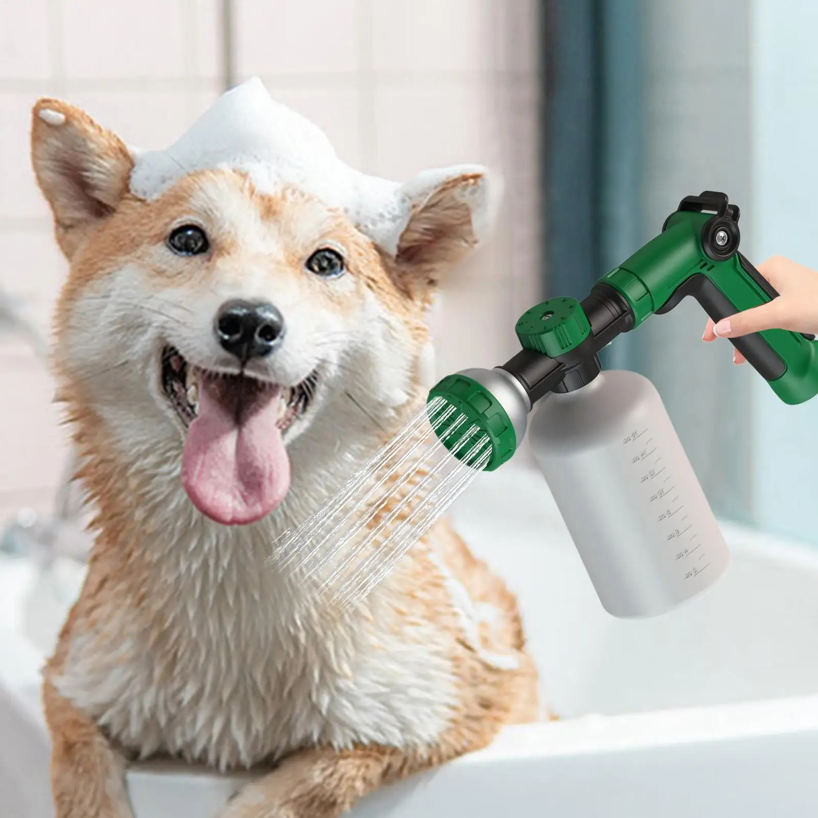 Hose Sprayer with Bottle Garden Watering Liquid Soap Hose Sprayer Car Washing Anti-Backflow Hose End Sprayer with 500ml Bottle