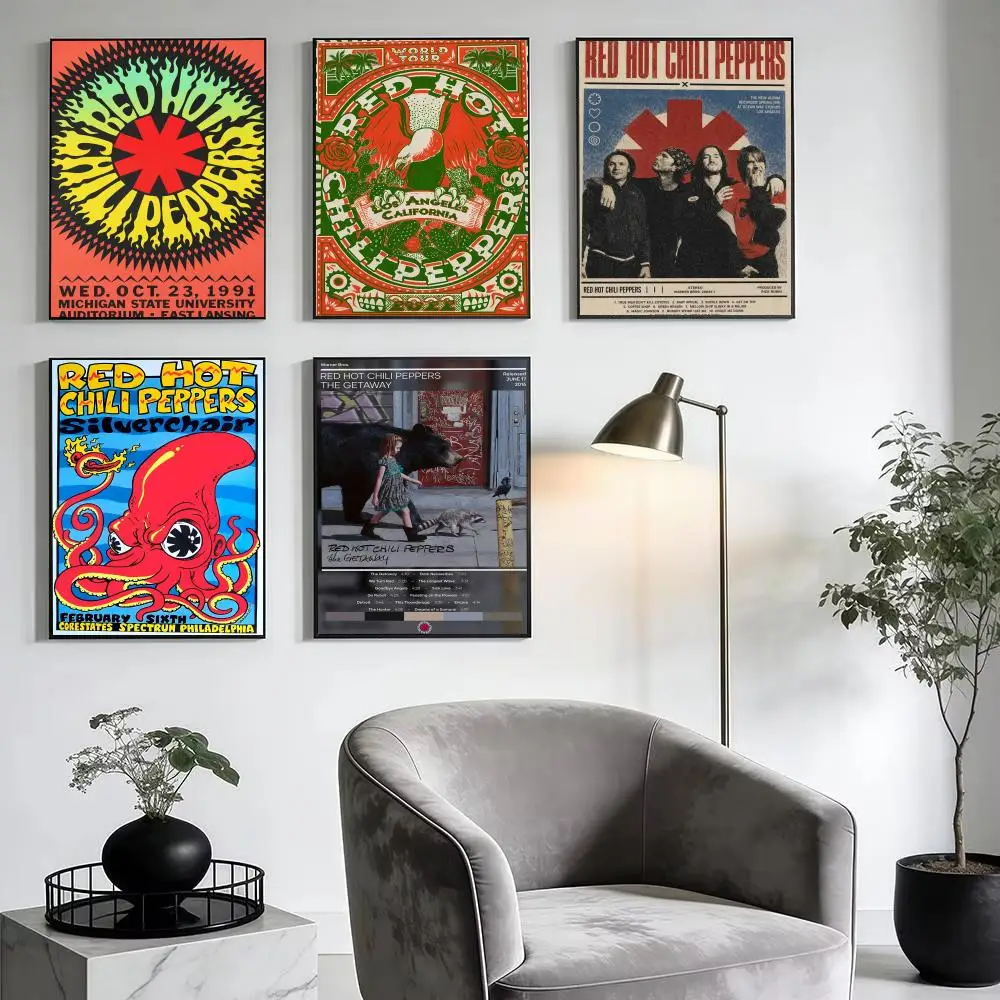 Band R-Red Hot Chili Peppers Poster Aesthetic Wall Art Print Modern Bedroom Living Room Decor Trendy Gift