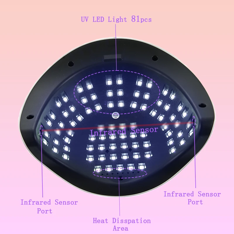 81leds uv led secador de luz lâmpada do prego para unhas manicure gel polonês cura 4 temporizadores profissional uv luz do prego com sensor automático