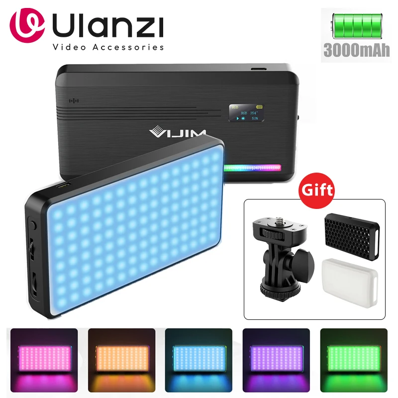 Ulanzi VIJIM VL196 Full Color RGB Led Video Light 2500K-9000K 5000mAh With Diffuser for Phone DSLR Dimmable Studio Fill Light