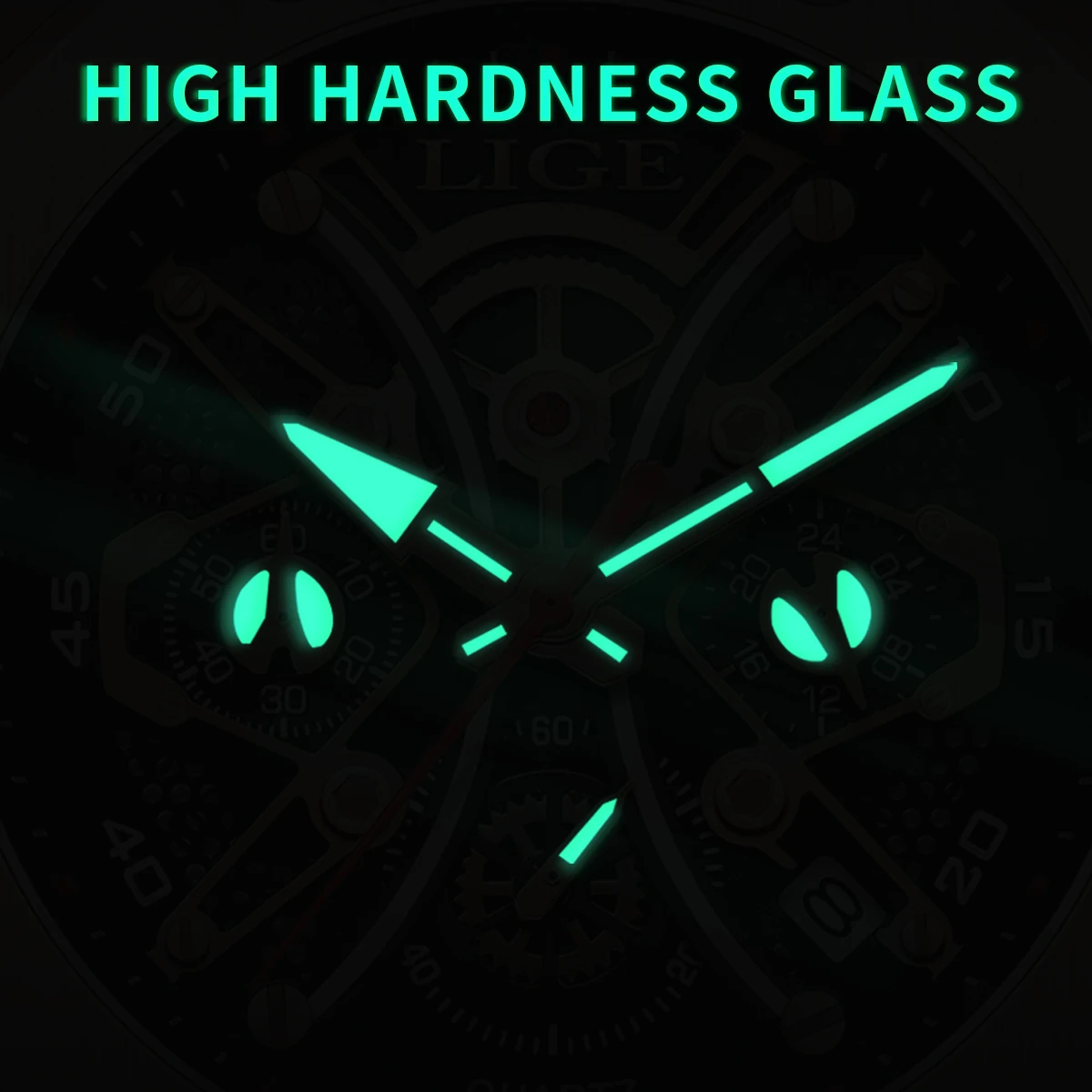 LIGE-Men ساعة كوارتز سيليكون مقاومة للماء ، كرونوغراف رياضي ، عسكري ، عمل ، علامة تجارية مشهورة ، فاخرة ، موضة جديدة