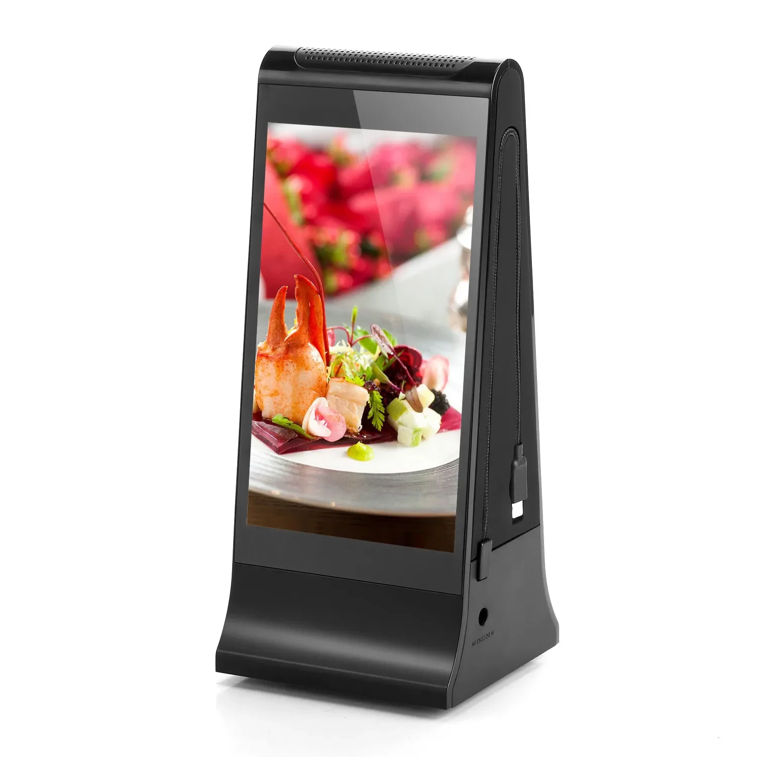 Innovative  Double Sides 7 inch LCD Touch Screen Table Top Stand Order Call Payment Kiosk Table Digital Restaurant Menu Display