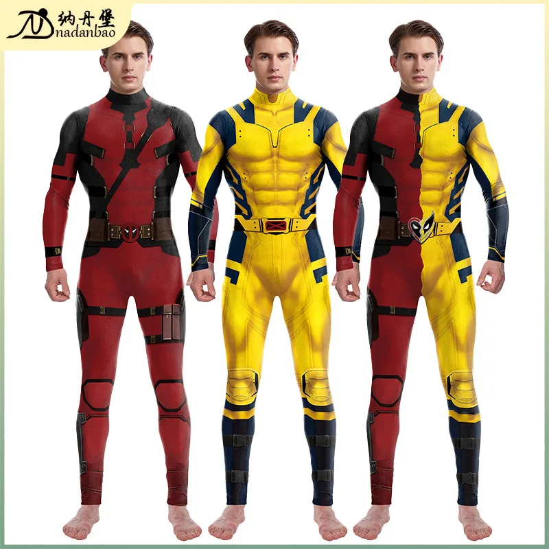 أزياء سوبر هيروس هومز فيلم ديدبول ولفيرين التأثيرية أزياء الهالوين أداء جسم فيت زنتاي #1