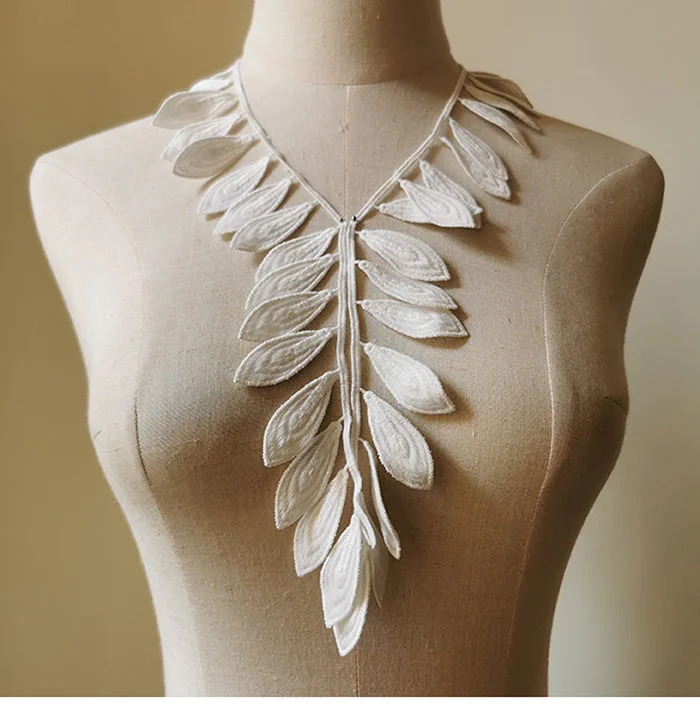 3D-Konkav-Stickerei-Blattspitzenbesatz, hochwertige und dicke Designer-Materialien – Detail 8