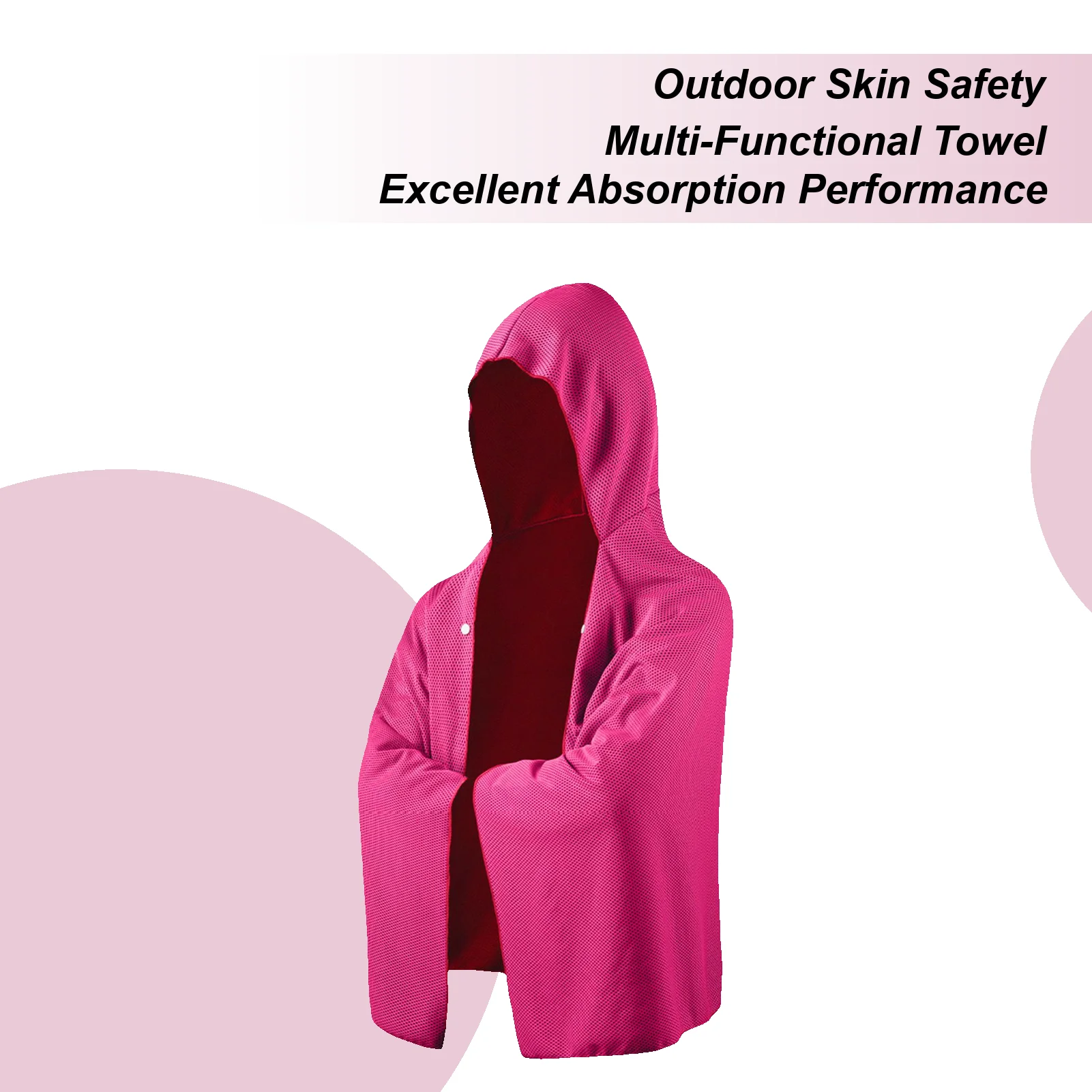 

Полотенце с капюшоном для взрослых, полотенце с запахом, 55,12x23,62 дюйма, быстросохнущее, с защитой от ультрафиолета, водопоглощающий прохладный плащ для спа-дневного тренировок на лодке