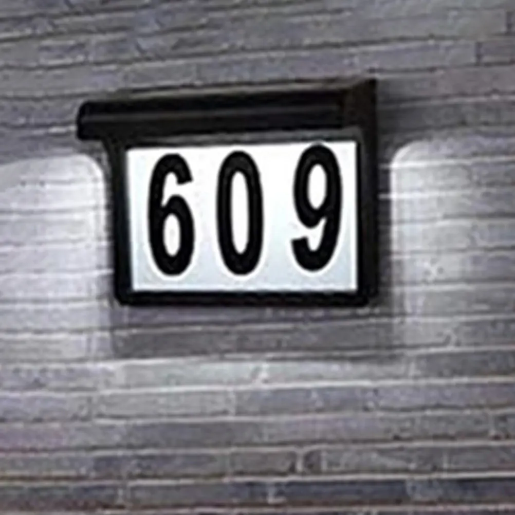 

Illuminated Number Sign Solar Address Plaque for Outside Wall Mounting Bright LED for Driveway Porch Fence Easy Install