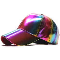 Back To The Future Marty McFly Colorful Hat Cosplay Costume Street Hip Hop Pu Baseball Laser Cap Sunhat Adjustable Prop Adult