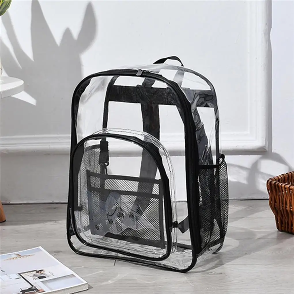 Mochila transparente práctica para la escuela, bolso de hombro para el lugar de trabajo