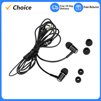 FC12 Stereo Music Headset Air 3.5mm Anti-radiation In-ear Headphone Radiation Free Noise Control with Mic Black for Smart Phones