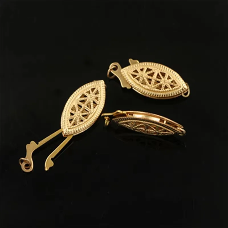 14K Gold Filled Oval Filigree Pearl Clasp Gold Button Jewelry Accessories Supplies for Bracelets Necklace Making Findings - view 5