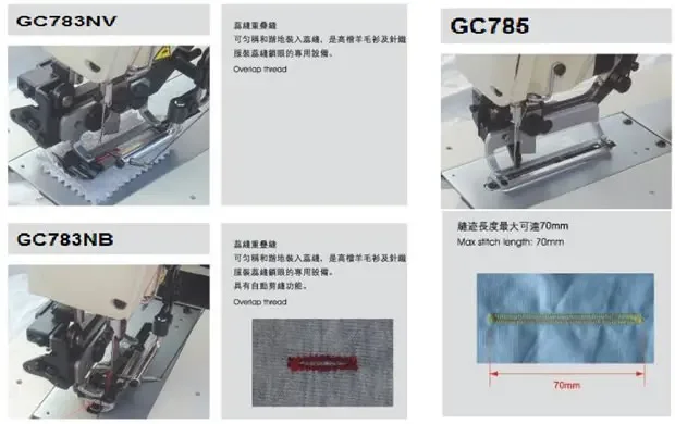 GC-783 High Quality Flat Bed Electronic Eyelet Straight Button Hole Holer Industrial Sewing Machine Price For Knit Wear