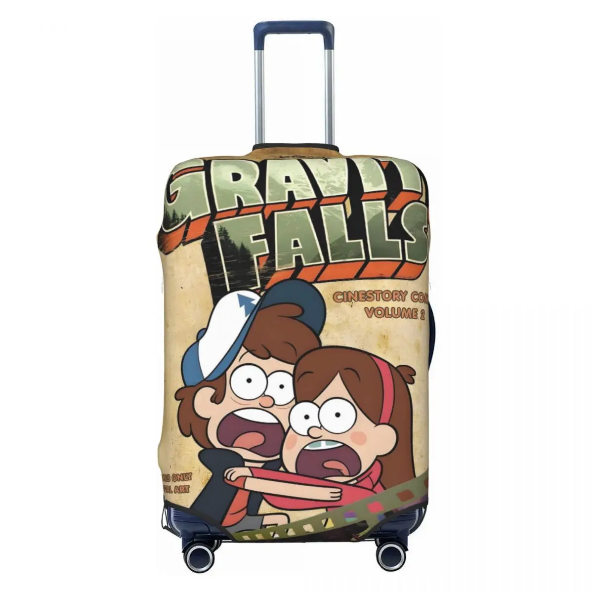 

Чехол для чемодана с рисунком Kawaii Gravity Falls, пыленепроницаемый, загадочная комедия, анимированный фильм, дорожные чехлы для багажа для 18-32 дюймов