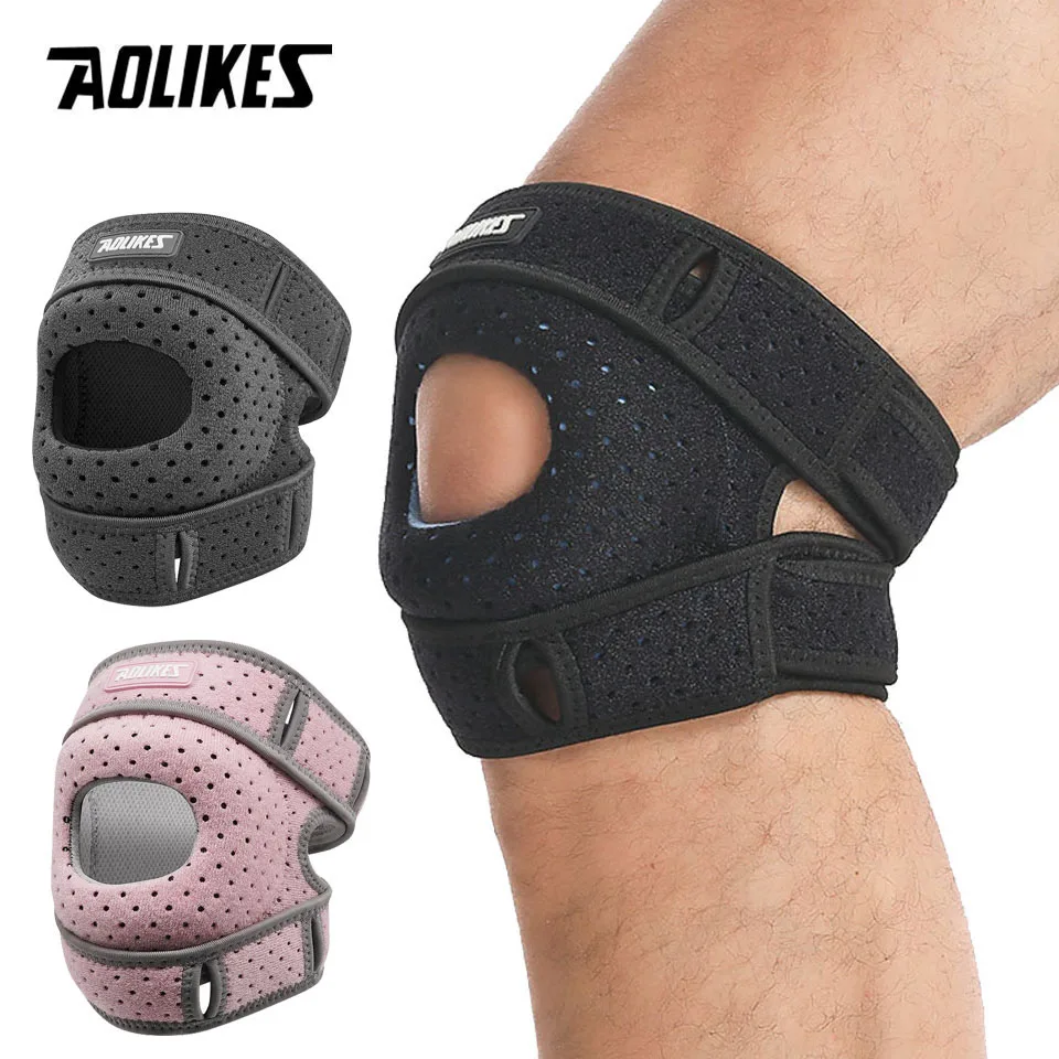 AOLIKES 1PC Dual Adjustable Patellar Tendon Support Sleeve,Suitable for Meniscus,Osteoarthritis,Orthopedics,Athlete Knee Support