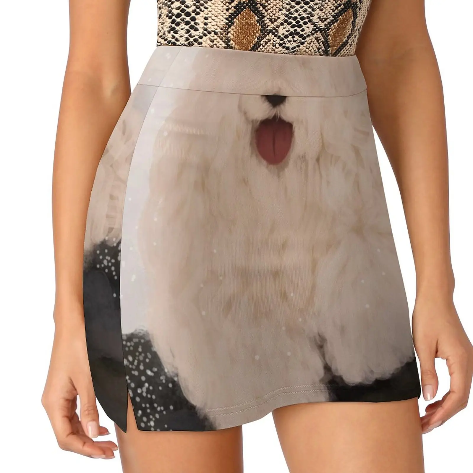 Bobtail Women's skirt With Pocket Vintage Skirt Printing A Line Skirts Summer Clothes Bobtail Old English Sheepdog Large Snow