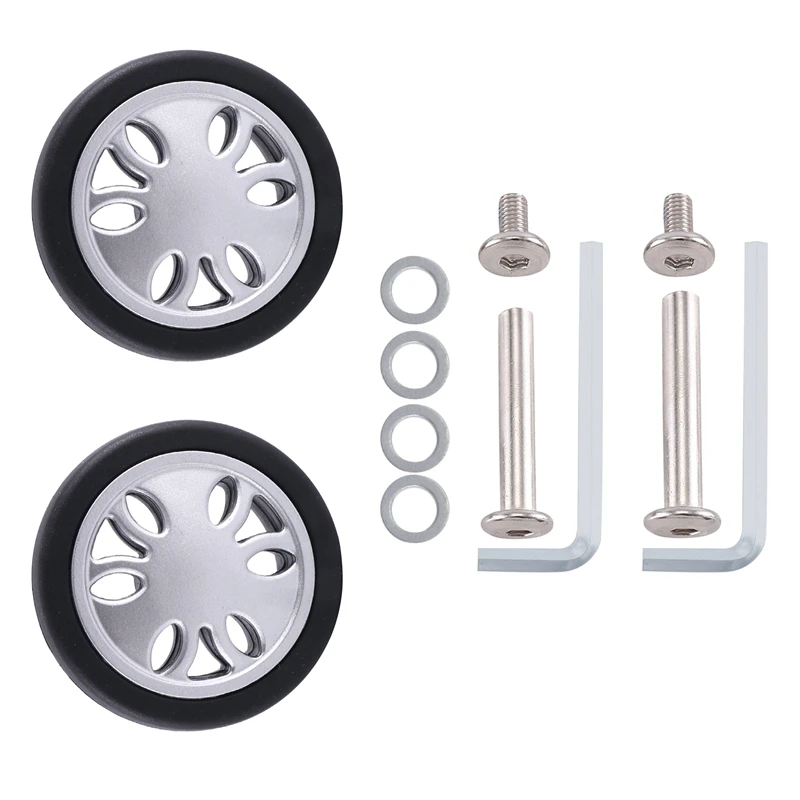 

M6 50Mmx12mm Luggage Suitcase Replacement Wheels Wear Resistant PU Caster Deluxe Repair Tool 1 Pair