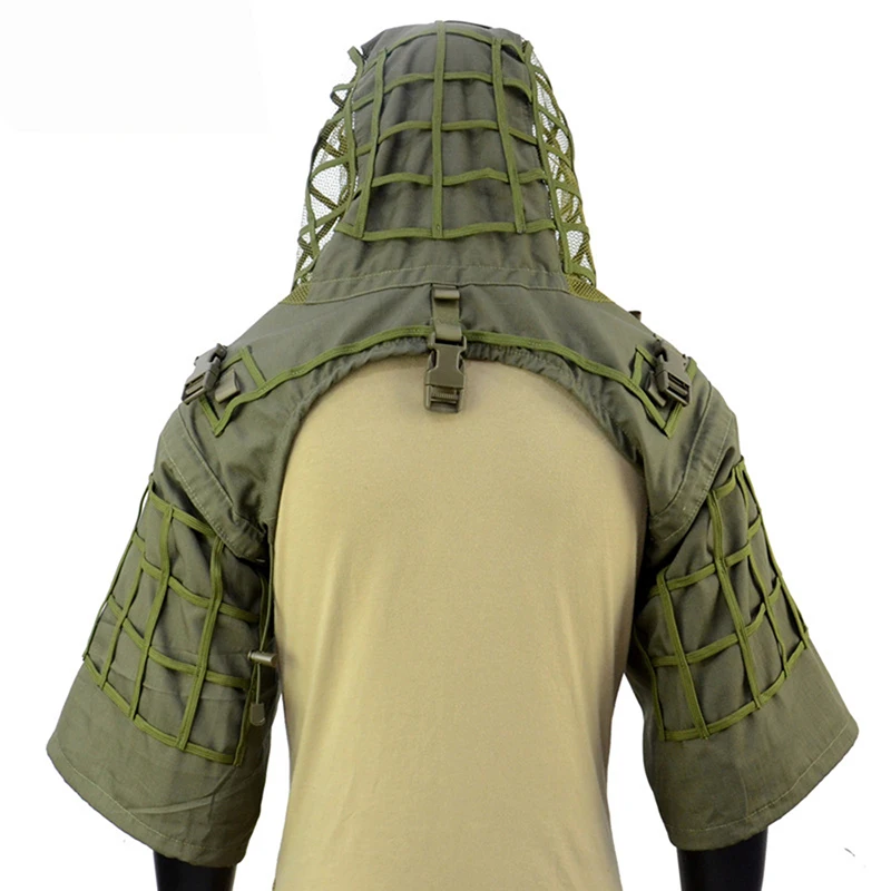Ghillie-Anzug, taktischer Scharfschützmantel, Viper-Kappen, Jagdmantel, Material und Farbe optional, Tarnkleidung für Airsoft-Paintball – Detail 11