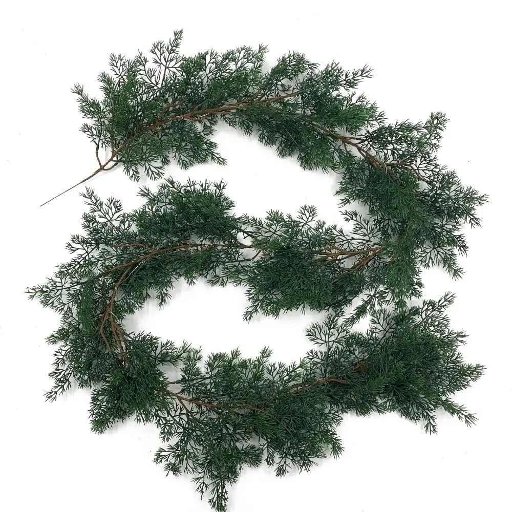 Green Artificial Cypress Pine Wreath DIY Accessories Fireplace Decoration Hanging Pine Garlands Party Supplies