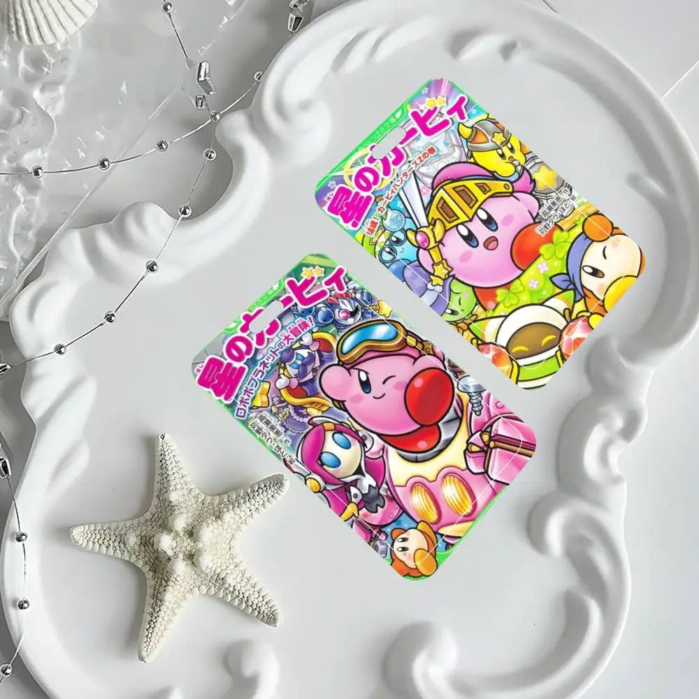 Cartoon Cute K-Kirby-y ID Card Holder Neck Strap Pendant Door Badge Holder Lanyards Keychain Work Credential Case Gift view 3