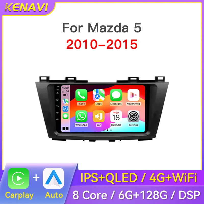 

2 Din Android Car Stereo Radio For Mazda 5 3 CW 2010 - 2015 Centre Multimedia Video Player GPS Wireless Carplay Auto Head Unit
