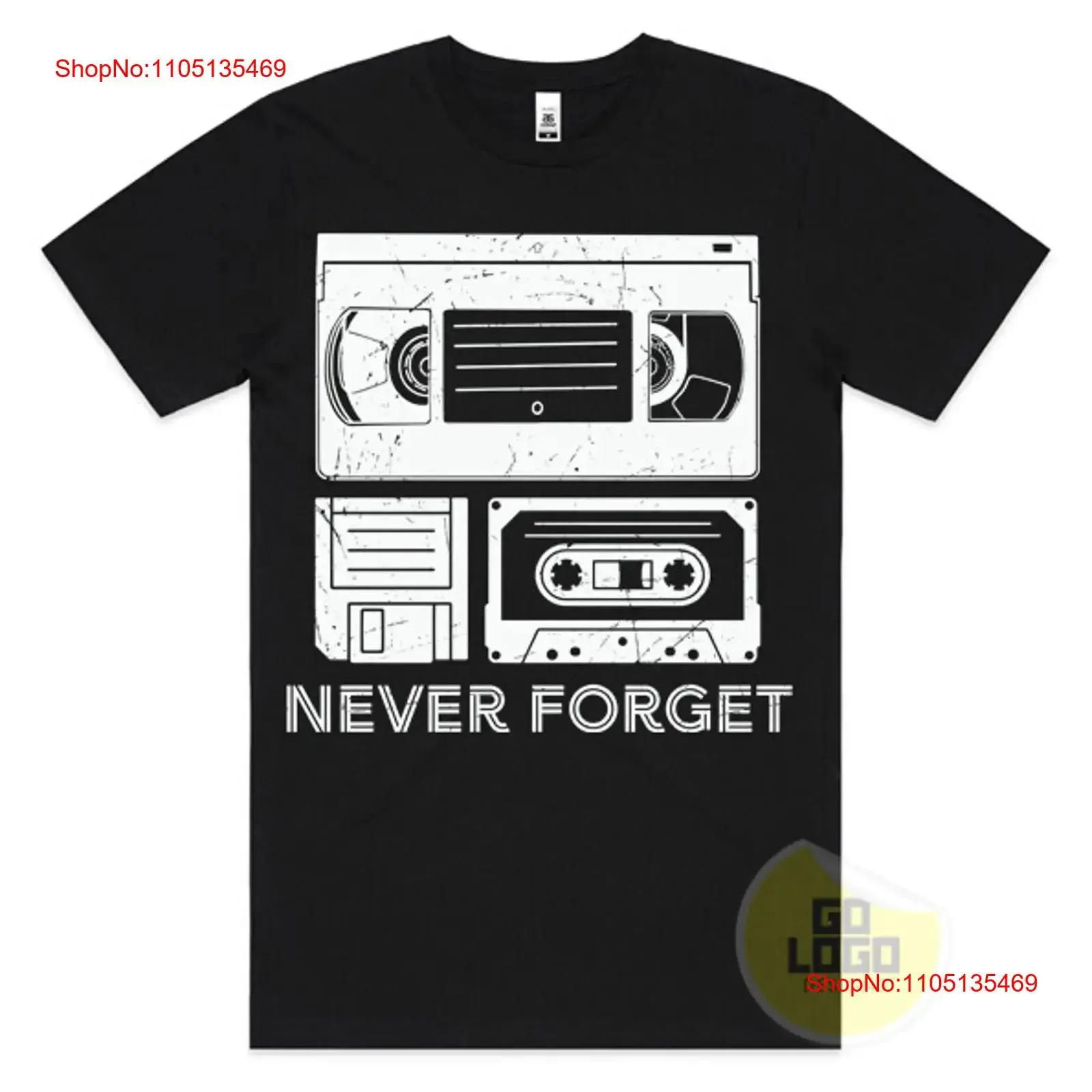 

Забавная футболка NEVER FORGET Видеокассетная лента Ретро Крутая винтажная стираная футболка 80-х 90-х годов для повседневной носки Повседневная слегка