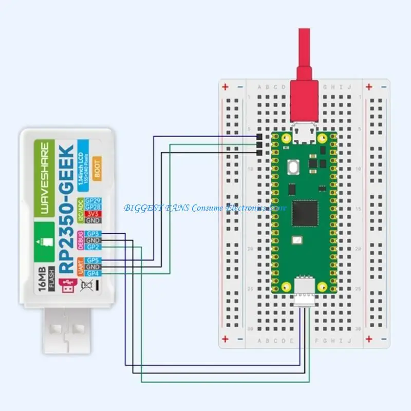 Junta desarrollo F68B RP2350 con pantalla 14 pulgadas y depuración USB para estudiantes y entusiastas