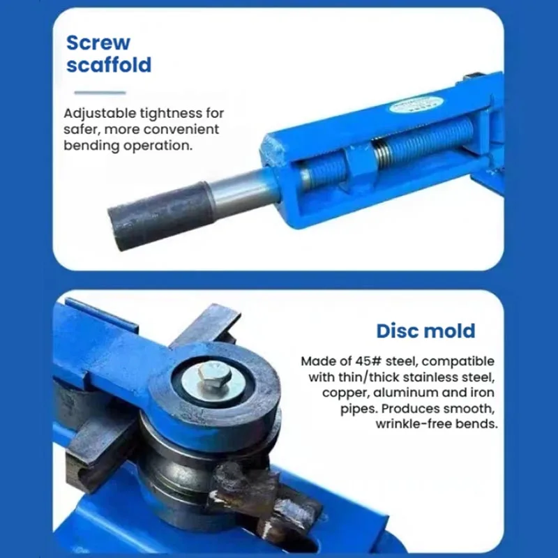 Manual Small Round Tube Bender Bends Tubes Without Wrinkles Works on Galvanized Aluminum Tubes Small Round Tube Bending Machine