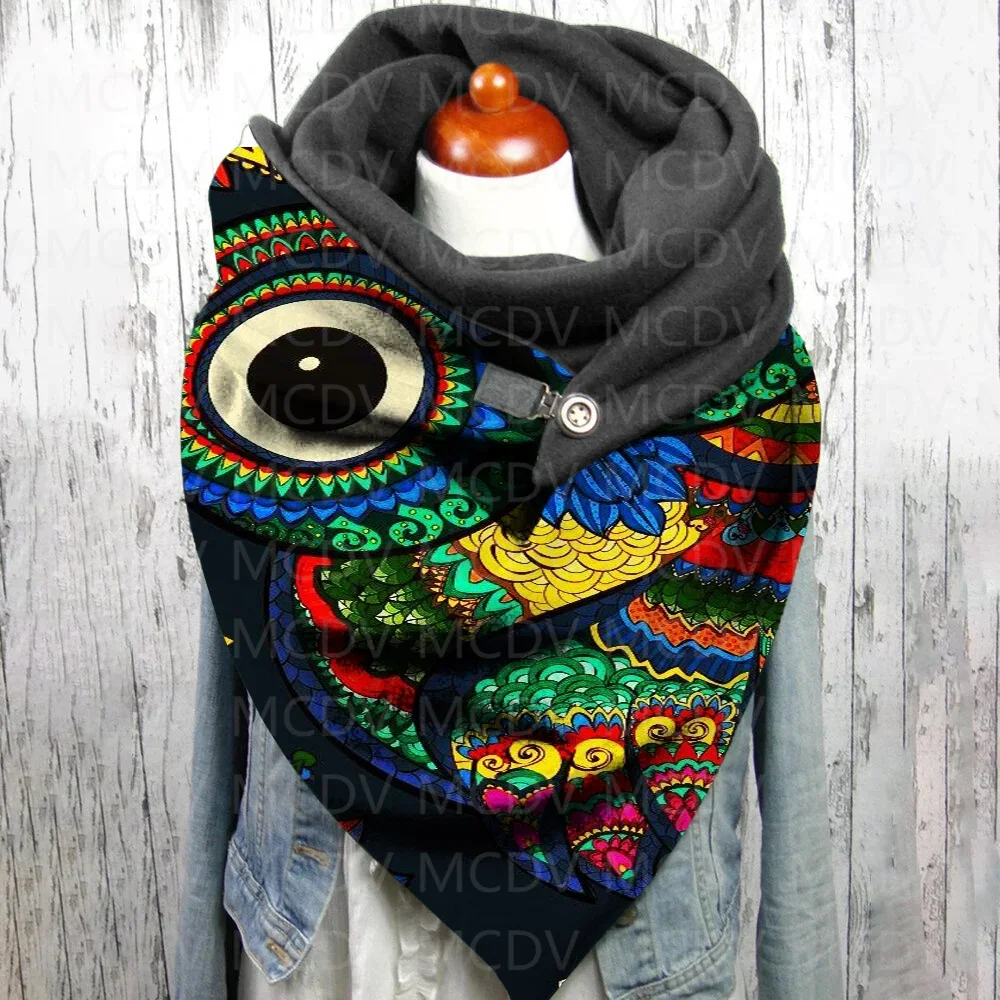 Owl 3D Printed Casual Scarf And Shawl for Women Warm and Comfortable Scarf 04