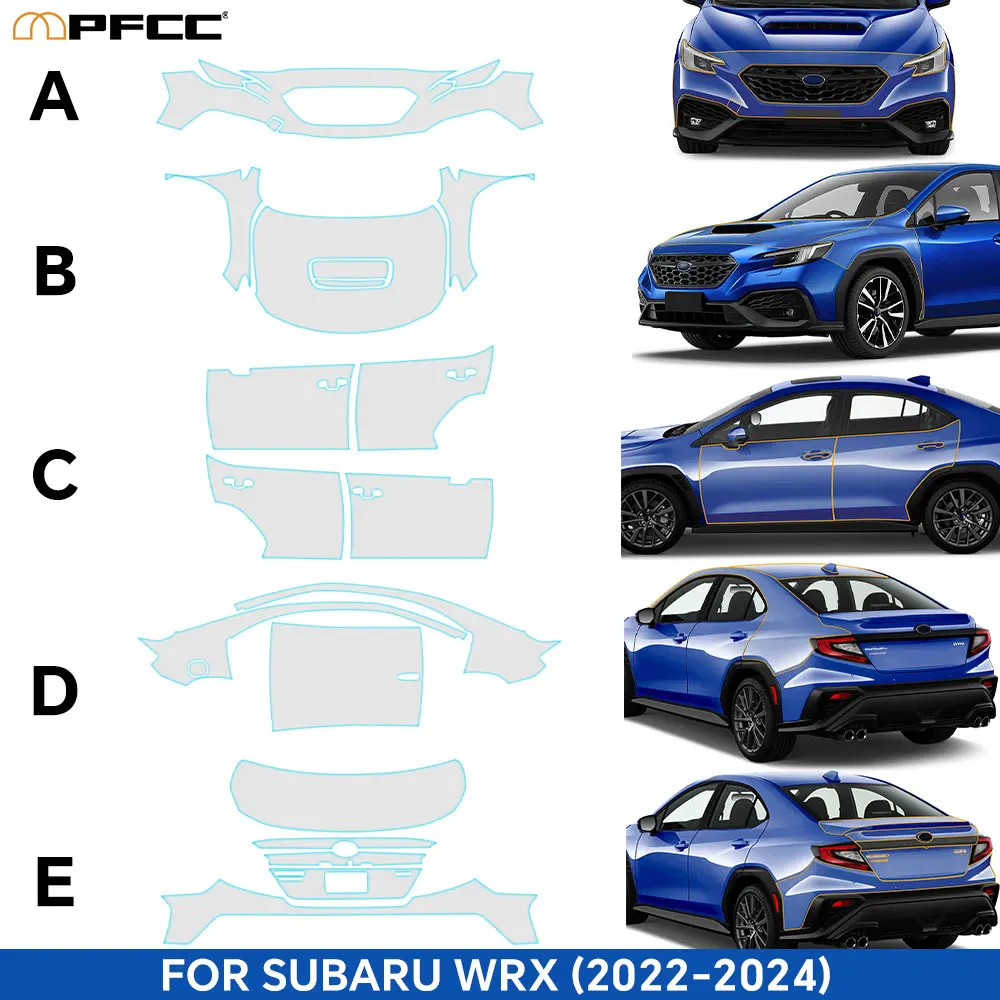لسوبارو WRX 2022 2023 2024 قبل قطع بولي TPU PPF سيارة ملصق غير مرئي الأبواب المصد الأمامي اكسسوارات طبقة حماية شفافة #2
