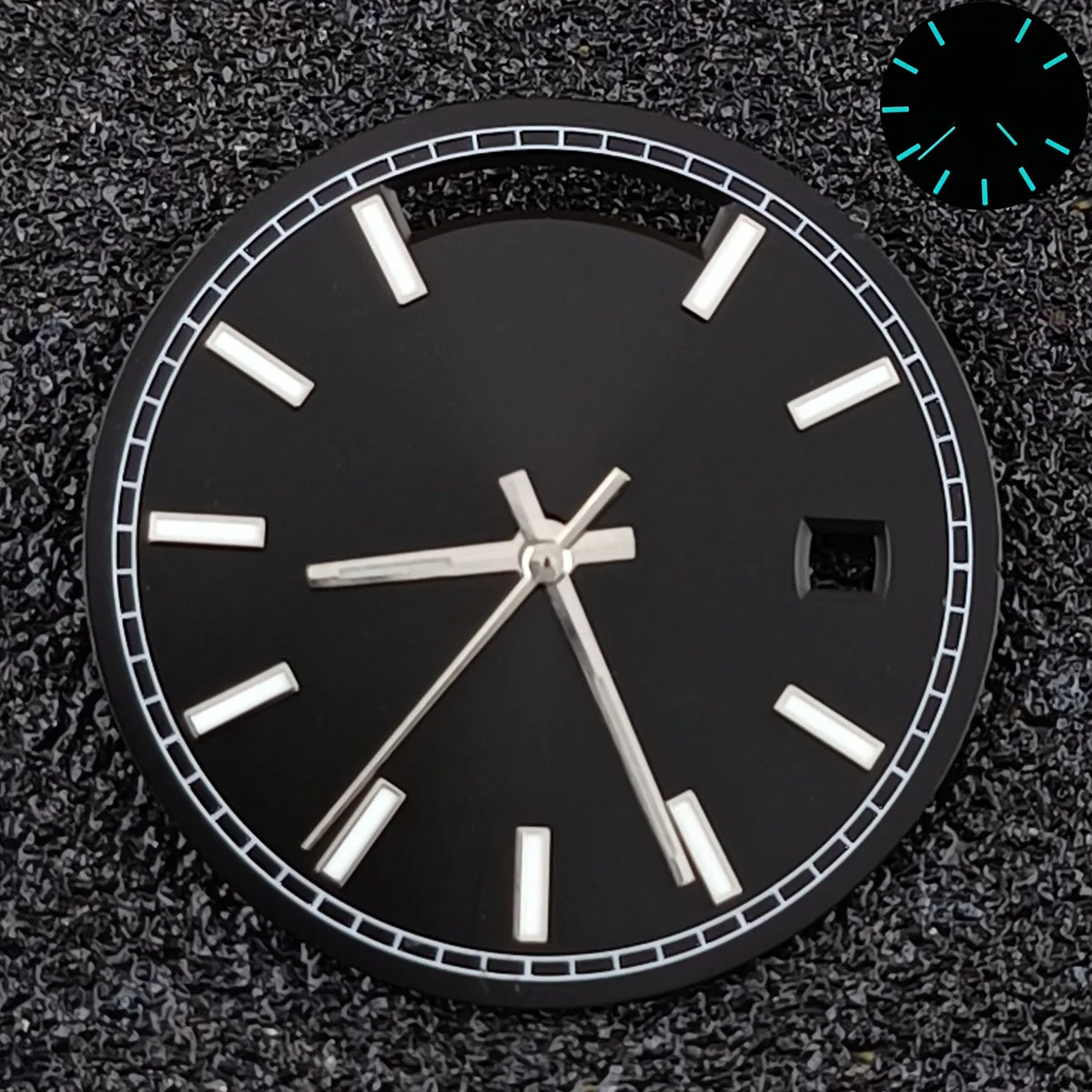 Fit for Miyota 8285 Movement Dial and Hands 31mm Up and Down Dual Calendar Dial Blue Green Luminous Watch Replace Accessories image 2