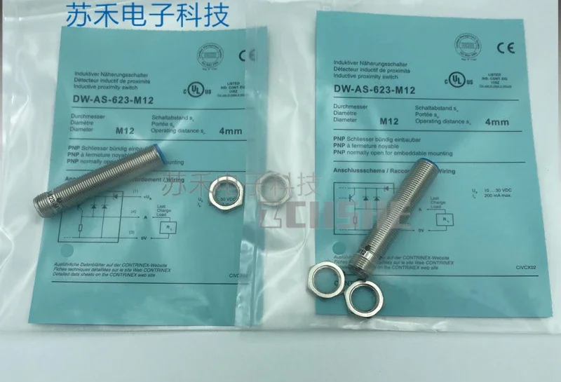 

1pcs DW-AS-623-M12 cylindrical plug-in flush embedded 10-30V three-wire PNP normally open proximity switch