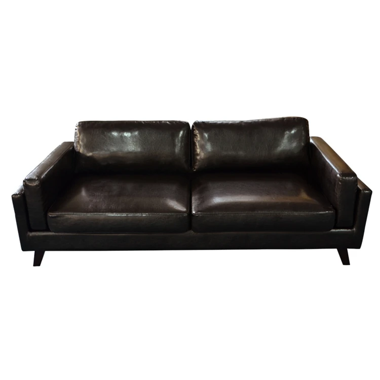 Simple Modern Leather Sofa 3-Seat Retro Apartment Bedroom Cafe Bar Club Nordic Home Furniture Modern Design Living Room Sofa