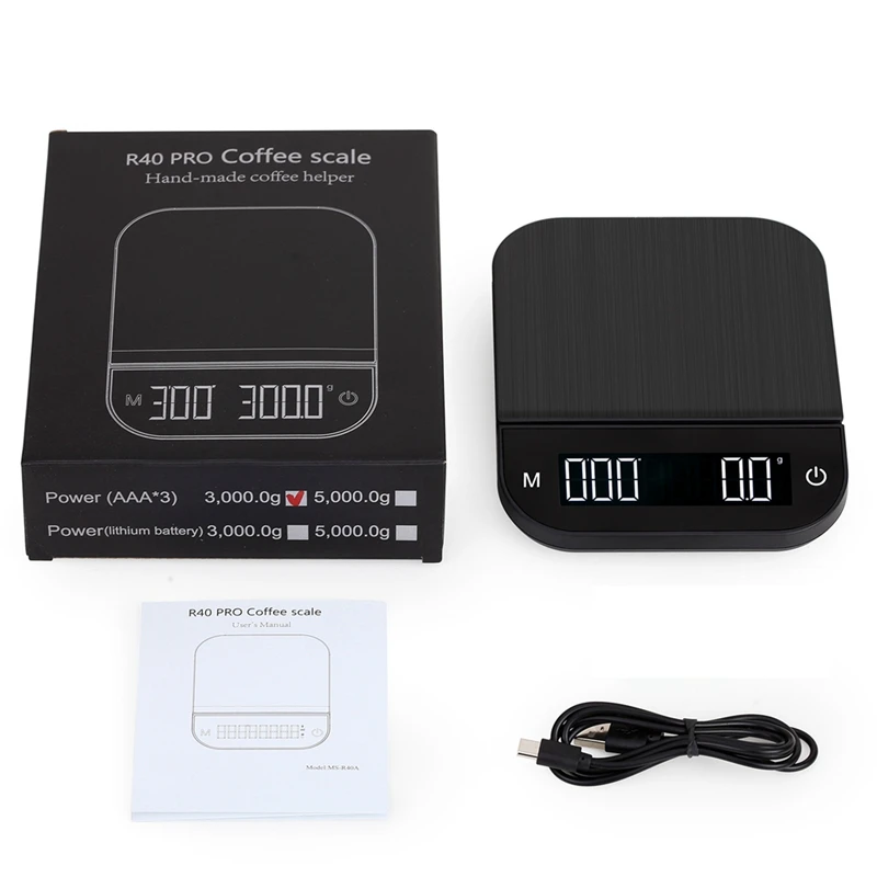 

Smart Coffee Scale With Timer Kitchen Scales USB Charging Hand Coffee Electronic Scale Household Scales