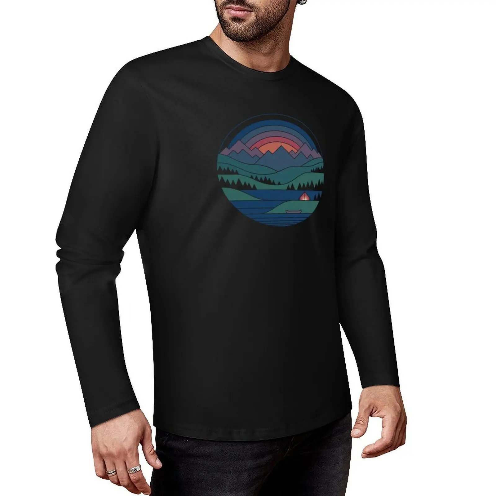 

The Lake at Twilight Long T-Shirt anime sports fan t-shirts sweat shirts mens graphic t-shirts big and tall