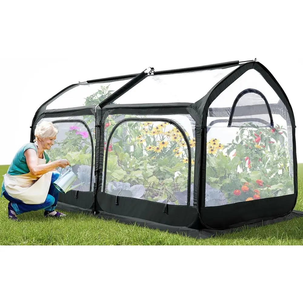 

Eco-Friendly Portable Greenhouse with UV-Resistant Cover, 98.4x49.2x52.8, Black