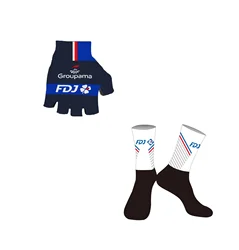 2024 Groupama Fdj Team One Pair Half Finger Cycling Gloves + ONE PAIR CYCLING SOCKS