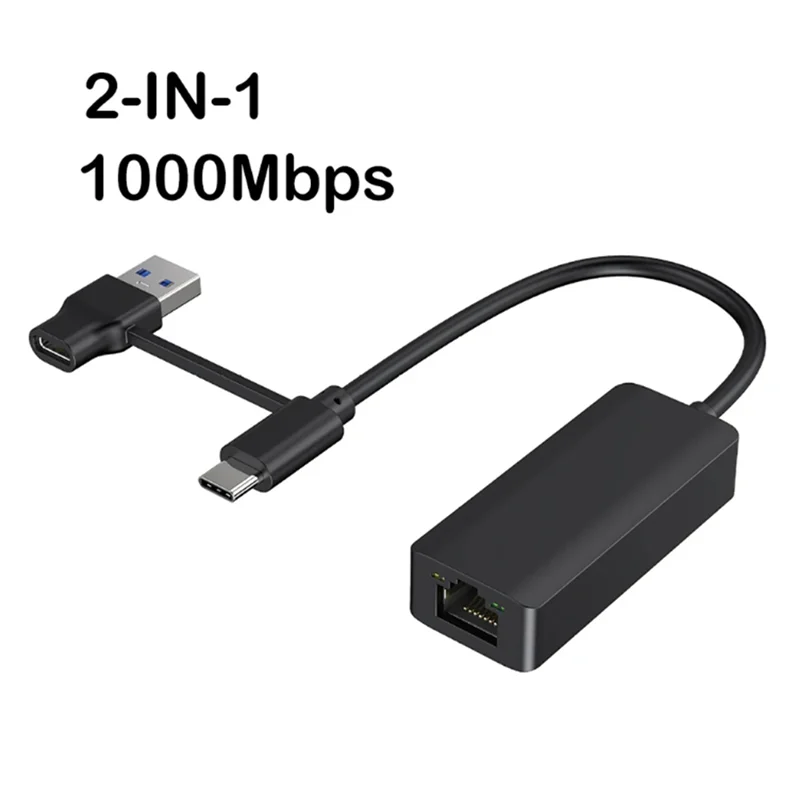 

A13E-2-в-1 1000 Мбит/с сетевая карта USB Type-C к RJ45 адаптер USB 3.0 преобразователь сетевой карты для ПК ноутбука