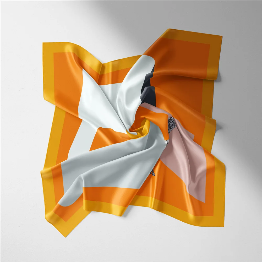 2024 New Design Cartoon Horse Silk Scarf Fashion Women Scarf Small Square Scarves Hijab Head Scarf Neck Tie Band Neckerchief