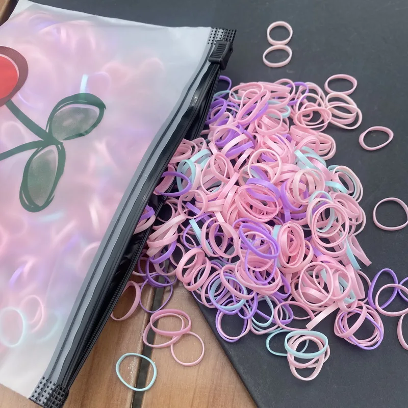 1000 Stück dicke Einweg gummibänder Baby haargummi mädchen Pferdes chwanz Kinder haar elastische breite Haar gummis für Kinder haarschmuck mädchen – Detail 14